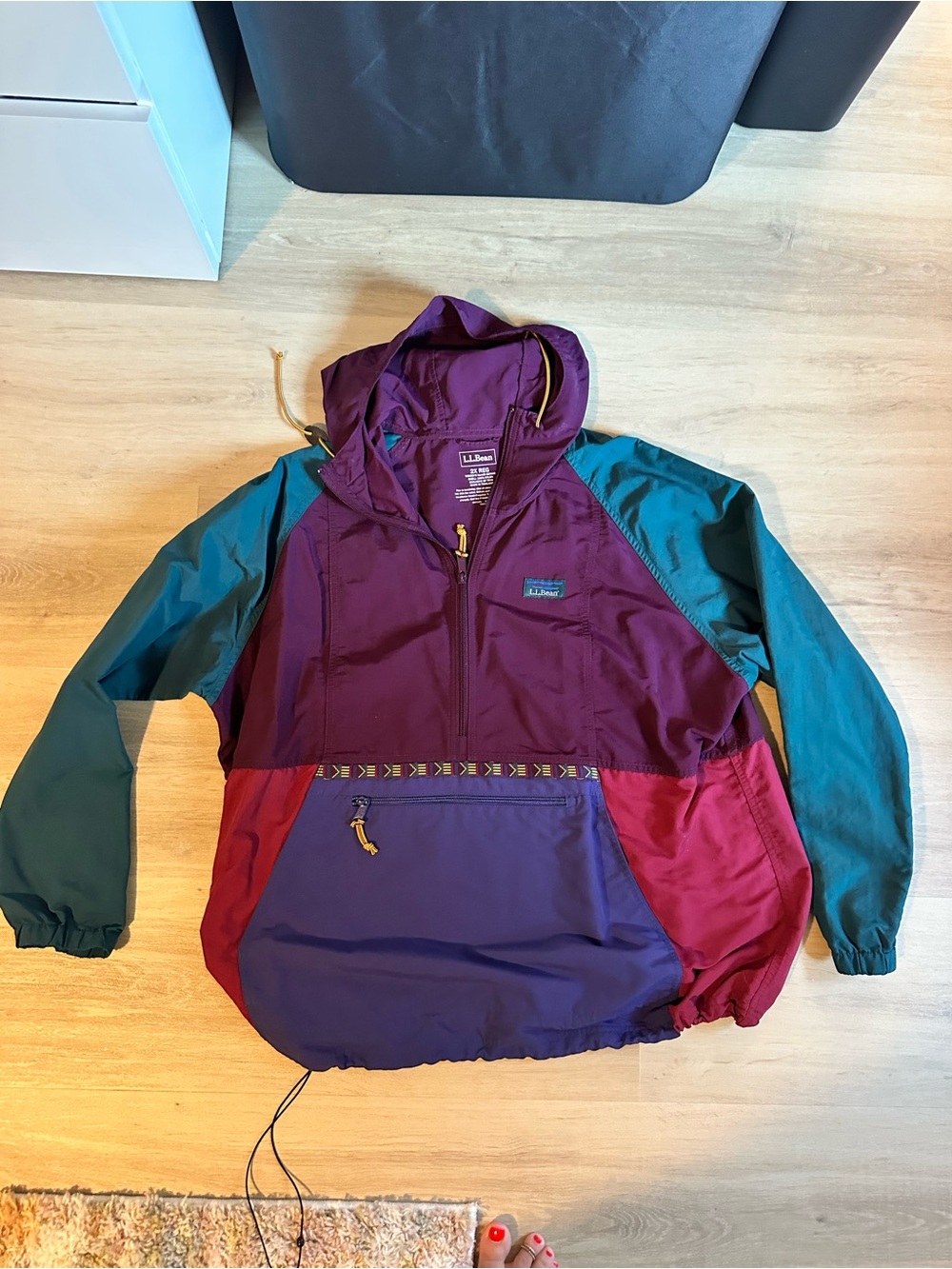 L.L. Bean Women's Teal, Plum & Purple Colorblock Ski Anorak